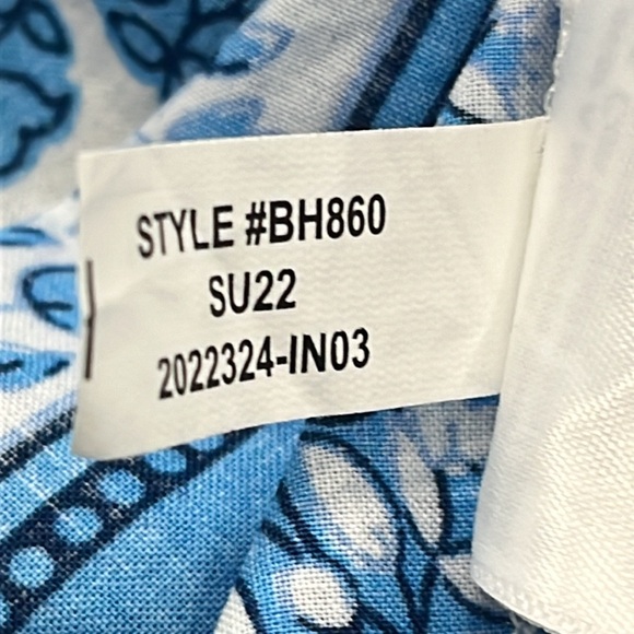 J Crew Factory Cotton Blue Paisley Artist Peasant Top Sz XS Lightweight Vacation - Picture 15 of 15